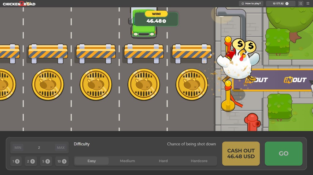 Interface de jeu Chicken Road 2 avec multiplicateurs